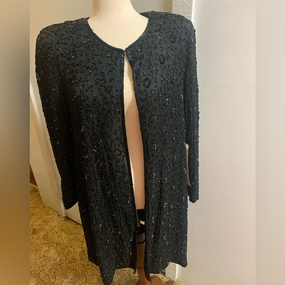 Vintage Jewel Queen Blazer/Jacket! NWT! Size 16! Silk! Beads & Sequins! WOW!